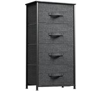 YITAHOME Cómoda de Tela con 4 Cajones,Cajones de Tela con Parte de Madera,Unidad de Almacenamiento para Sala de Estar, Dormitorio, habitación Infantil, Gris