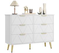 YITAHOME Cómoda para Dormitorio, contemporánea de 6 cajones, Muebles de Dormitorio, cómoda Ancha de Madera, Unidad de Almacenamiento de Dormitorio, cajones deslizantes, Armario de Almacenamiento de