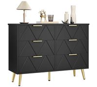 YITAHOME Cómoda para Dormitorio, contemporánea de 6 cajones, Muebles de Dormitorio, cómoda Ancha de Madera, Unidad de Almacenamiento de Dormitorio, cajones deslizantes, Armario de Almacenamiento de