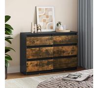 YITAHOME Cómoda para dormitorio, muebles de dormitorio, cómoda de madera, 6 cajones con corredores, unidad de almacenamiento para dormitorio, armario de almacenamiento moderno para dormitorio, 100 x