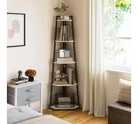 YITAHOME Estante esquinero, Estante de Escalera de 5 Niveles, estantería de Esquina Industrial, estantería de pie, estantería Abierta de Madera para Sala de Estar, Pasillo, Dormitorio, Oficina en
