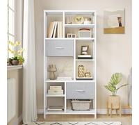 YITAHOME Estantería con cajones, estantería de 7 Niveles con Marco de Acero, estantería Industrial para Sala de Estar, Oficina, Pasillo, Cocina, estantes Blancos