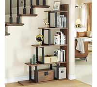 YITAHOME Estantería de 5 Niveles, estantería esquinera de Escalera Independiente en Forma de L, Estante Industrial Vintage para Sala de Estar, Dormitorio, Pasillo, Oficina, marrón Retro