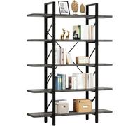 YITAHOME Estantería de 5 Niveles, estantería Industrial Gris, Estante para Libros, estantes de Almacenamiento Decorativos en Dormitorio/Sala de Estar/Oficina en casa, Organizador de Libros para