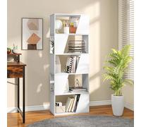 YITAHOME estantería de 5 Niveles Librería con vitrinas Tipo Panal, Mueble de Almacenamiento de Cubos de Madera, librería Independiente para salón, Oficina en casa, Comedor, Color Blanco