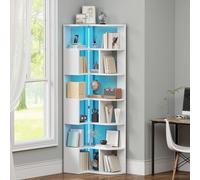 YITAHOME Estantería esquinera de 7 Niveles con iluminación LED, Estante de Almacenamiento Multifuncional en Forma de L, estantería Moderna para Sala de Estar, Dormitorio, Estudio u Oficina, 64 x 41,5