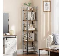 YITAHOME Estantería Industrial de 5 Niveles, Estantería Independiente, Estante de Madera y Marco de Metal, Estante de Almacenamiento para Sala de Estar Hogar Oficina Cocina Dormitorio, Marrón Rústico