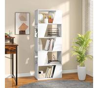 YITAHOME Estantería, Librería de Madera con 6 Estantes, Estante de Pie, Biblioteca de Exhibición Industrial, Unidad de Almacenamiento, para Sala de Estar, Dormitorio, Oficina en Casa, Blanco