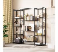 YITAHOME Estantería, Librería Industrial para Libros con 13 estantes, Estantería de pie con Estructura de Metal, Estante de Almacenamiento, para Sala de Estar, Oficina en casa, Negro