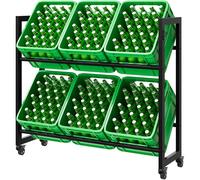 YITAHOME Estantería para 6 Cajas de Bebidas con Metal Reforzado y Patas Ajustables, Lacado Resistente a los arañazos, Incluye abrebotellas y Todas Las Herramientas, 110 x 90 x 32 cm