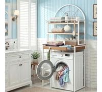 YITAHOME Estantería para Colocar Encima de la Lavadora o del Inodoro, con 3 estantes, diseño arqueado, Fabricada en Metal y Madera, con cajón, 86 x 200 x 40 cm, Color Blanco