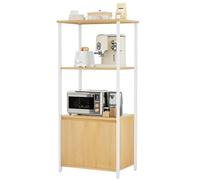 YITAHOME Estantes de Cocina, Estante de microondas, estantes de panadería para cocinas con Almacenamiento, estación de Bar de café, Soporte de Aperitivos de 3 Niveles con gabinete, 22 x 14.2 x 47.6