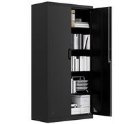 YITAHOME Gabinetes de Almacenamiento de Oficina, archivadores Altos de Metal con Llaves y 4 estantes Ajustables, Armario de Oficina con Cerradura para Garaje, Oficina en casa, 180 cm x 90 cm x 45 cm,