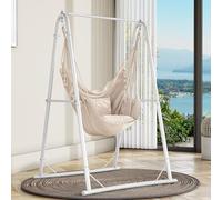 YITAHOME Hamaca Colgante con Estructura de 105 x 93 x 160 cm, Estructura de Acero Estable, Soporte para Hamaca con Columpio Colgante, Carga máxima de 150 kg, Mecedora con 2 Ganchos y 2 Cojines de