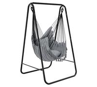 YITAHOME Hamaca colgante con estructura de 85 x 92 x 153 cm, estructura de acero estable, soporte para hamaca con columpio colgante, carga máxima de 150 kg, mecedora con 2 ganchos y 1 bolsillo lateral