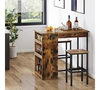 YITAHOME Juego de Mesa de Bar con taburetes de Bar, Mesa de Bar de 3 Piezas, Mesa de Comedor con 2 taburetes, 3 estantes, Taburete de Bar con Marco de Metal, Juego de Comedor para 2 Personas, Mesa de
