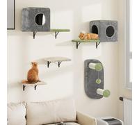 YITAHOME Juego de muebles para gatos de franela de 5 piezas, muebles para gatos con casa de gatos, cama para gatos, columna de sisal para gatos, dormir y jugar