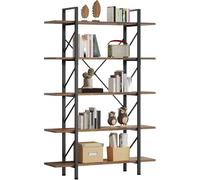 YITAHOME Librería de 5 Niveles, estantería Moderna artística, marrón rústico