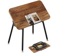 YITAHOME Mesa auxiliar plegable, pequeñas mesas auxiliares para sala de estar, dormitorio, estudio, mesa auxiliar portátil con escritorio ajustable en 5 posiciones, sin montaje, fácil de llevar, 80 x