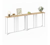 YITAHOME Mesa Consola, 80cm Consola Recibidor, Mesa Sofa, Mueble Entrada Recibidor, para Sala de Estar, Pasillo, Marco de Metal, Marrón Rústico y Negro