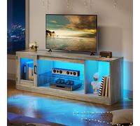 YITAHOME Mueble de TV de 148 cm para televisores de hasta 65 Pulgadas con 7 LED RGB, 22 Modos de iluminación, TV, Centro de Entretenimiento, Tablero bajo de TV con estantes de Cristal Ajustables