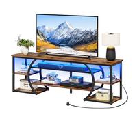 YITAHOME Mueble de TV de 160 cm con 2 tomas de CA y 2 tomas USB para televisores de hasta 70 pulgadas con 7 LED RGB y 22 modos de iluminación, centro de entretenimiento para sala de estar y dormitorio