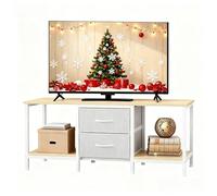 YITAHOME Mueble de TV de hasta 47 Pulgadas, Mueble de TV con 2 cajones de Tela y 2 estantes Abiertos, cómoda de 110 x 30 x 50 cm para Sala de Estar, Sala de Entretenimiento, Muebles de Dormitorio