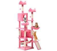 YITAHOME Rascador Grande, XXL, 190 cm de Alto, con 8 Postes de sisal, Columna rascadora, 3 Plataformas, 2 Cuevas, Cesta, Hamaca, Bolas de Peluche, Tabla rascador para Gatos, árbol de Escalada para