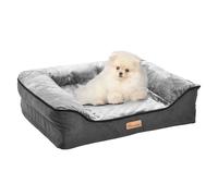 YITAHOME Sofá Cama Mediano para Perros - 89x63x18cm, Funda Lavable extraíble, Bordes Laterales Acolchados, Suave y Acogedor para Perros Grandes, Gris Gris