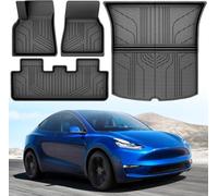 YITAHOME Tesla Model Y Alfombrillas para 2024 2023 2022 2021 2020 para Todas Las Condiciones climáticas TPE 4 Piezas Alfombrillas Tesla Model Y Juniper Alfombrilla de Goma y Alfombrilla para Maletero