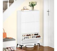 YITAHOME Zapatero con 3 Solapas, Zapatero Estrecho, Blanco, Estante Ajustable para Zapatos, 118 x 24 x 70 cm, para Entrada, Pasillo