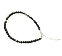 YITANA Shungite Stones Shungite - Tobillera de piedra de Shungite para mujer, cuentas de Shungite de cristal de Shungite, Cristal