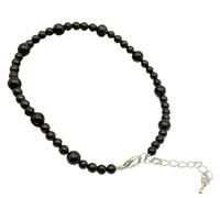 YITANA Shungite Stones Shungite - Tobillera de piedra de Shungite para mujer, cuentas de Shungite de cristal de Shungite, 18 inch, Cristal