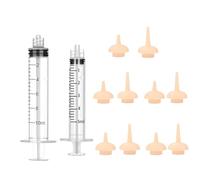 Yitaocity 2 jeringas de alimentación para mascotas con 10 pezones, herramientas de alimentación de silicona para gatitos y cachorros, jeringa de alimentación de 5 ml y 10 ml para cachorros recién