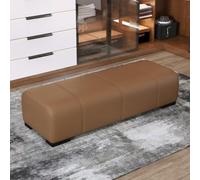 YITAYMLI Banco otomano tapizado en Cuero Genuino, Moderno Taburete bajo Multifuncional para recibidor, Banco para Cambio de Zapatos al pie de la Cama, para Pasillo(Saddle Brown,130cm/51.2in)