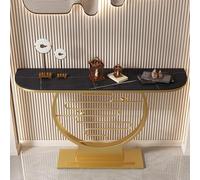 YITAYMLI Mesa Consola de Entrada Media Luna, Superficie de Pizarra Resistente a rayaduras, Mesa de Pasillo Rectangular Estilo Italiano con Base metálica Creativa, para salón(Gold C,120cm/47.2in)