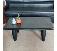 YITAYMLI Mesa de té Cuadrada de Madera Maciza, Mesa Central Moderna para sofá con Patas cónicas, Estilo japonés WABI-Sabi,Textura Natural para Dormitorio y Sala de Estar(Black,100cm/39.4in)