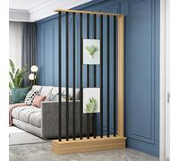 YITAYMLI Separador de Ambiente Moderno para Entrada,Pantallas de privacidad, Columna de separación,de Suelo a Techo, decoración de Entrada en Madera Independiente.(Light Walnut+Black,108cm/42.5in)