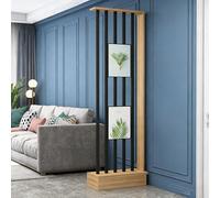 YITAYMLI Separador de Ambiente Moderno para Entrada,Pantallas de privacidad, Columna de separación,de Suelo a Techo, decoración de Entrada en Madera Independiente.(Light Walnut+Black,48cm/18.9in)