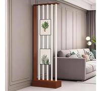 YITAYMLI Separador de Ambiente Moderno para Entrada,Pantallas de privacidad, Columna de separación,de Suelo a Techo, decoración de Entrada en Madera Independiente.(Teak+White,48cm/18.9in)