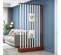 YITAYMLI Separador de Ambiente Moderno para Entrada,Pantallas de privacidad, Columna de separación,de Suelo a Techo, decoración de Entrada en Madera Independiente.(Teak+White,88cm/34.6in)