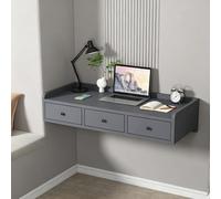 YITAYMLI Tocador Flotante Sencillo con cajones, Escritorio de Pared para Ordenador portátil Ideal, tocador suspendido Que también Funciona como mesita de Noche Flotante(Gray,100cm/39.4in)