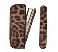 YiTenn Funda protectora y tapa lateral 2 en 1 para iqos iluma, TPU+piel sintética, accesorios (leopardo marrón)