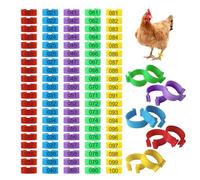 Yitexin 100 Anillas para Patos de Aves de Corral de 20 mm, Anillas para Perdices Numeradas del 001 al 100, Etiquetas de Identificación para Pollos, Patos, Gansos, Pavos y Guine (5 Colores, 20 mm)