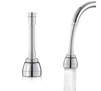 Yitexin 2 Paquetes Baño Adaptador Grifo Cocina Manguera Pulverizador Fijación, 360° Rotable Aireador Grifo Cocina Boquilla Giratorio Sustitución 3 Agua Salida Modos Ahorro De Agua (Plata)