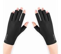 Yitexin 2 pares de guantes UV sin dedos para salón de manicura de gel, guantes de uñas profesionales para mujer, protección solar, tecnología de uñas, uso doméstico, lámpara de arte al aire libre
