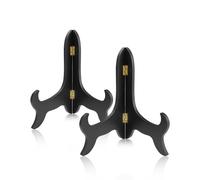 Yitexin 2 piezas soporte platos decorativos, Madera decorativa soporte platos, Vintage Expositor para Decoración de Cocina portafotos Caballetes Obras de arte (Negro, 20 cm)