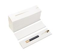 Yitexin 30 fundas de papel para bolígrafo, estuche de un solo bolsillo para bolígrafos, para cuaderno, lápiz, bolígrafo, regalo, marcapáginas de 13,5 x 3,5 cm, White