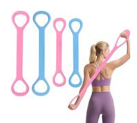 Yitexin 4 Piezas Bandas de Resistencia de Figura 8 con Manijas para Mujer, Estiramiento Brazo Pierna Hombro Espalda Goma Elástica Ejercicio Entrenamiento Corporal Fitness (Rosa y Azul)