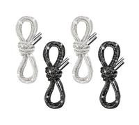 Yitexin 4 Piezas Cordones de Zapatos Brillantes, 120 cm Cordones Redondos Decorativos, Correa de Cuerda Brillante para Capuchas, Sudaderas y Pantalones Accesorios (Blanco y Negro)